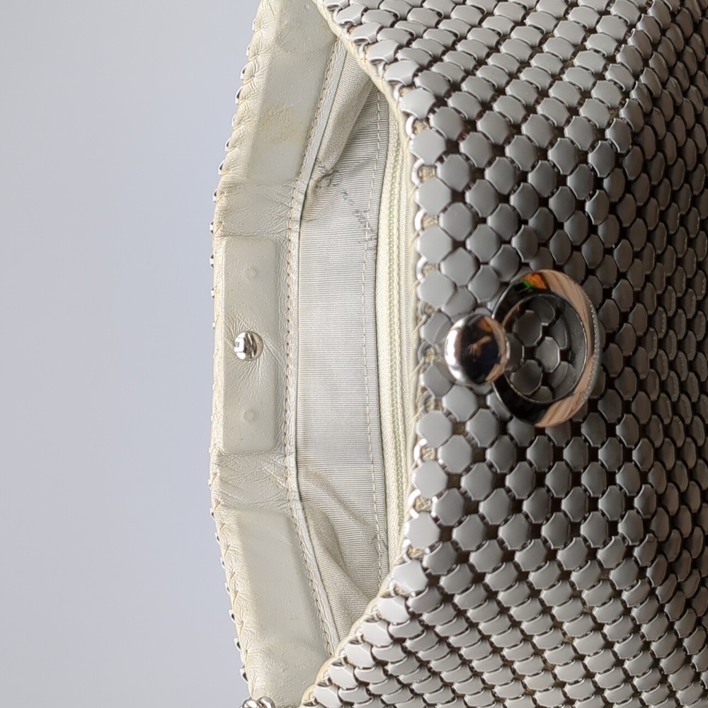 Whiting & Davis White Chainmail Mesh Purse - image 7